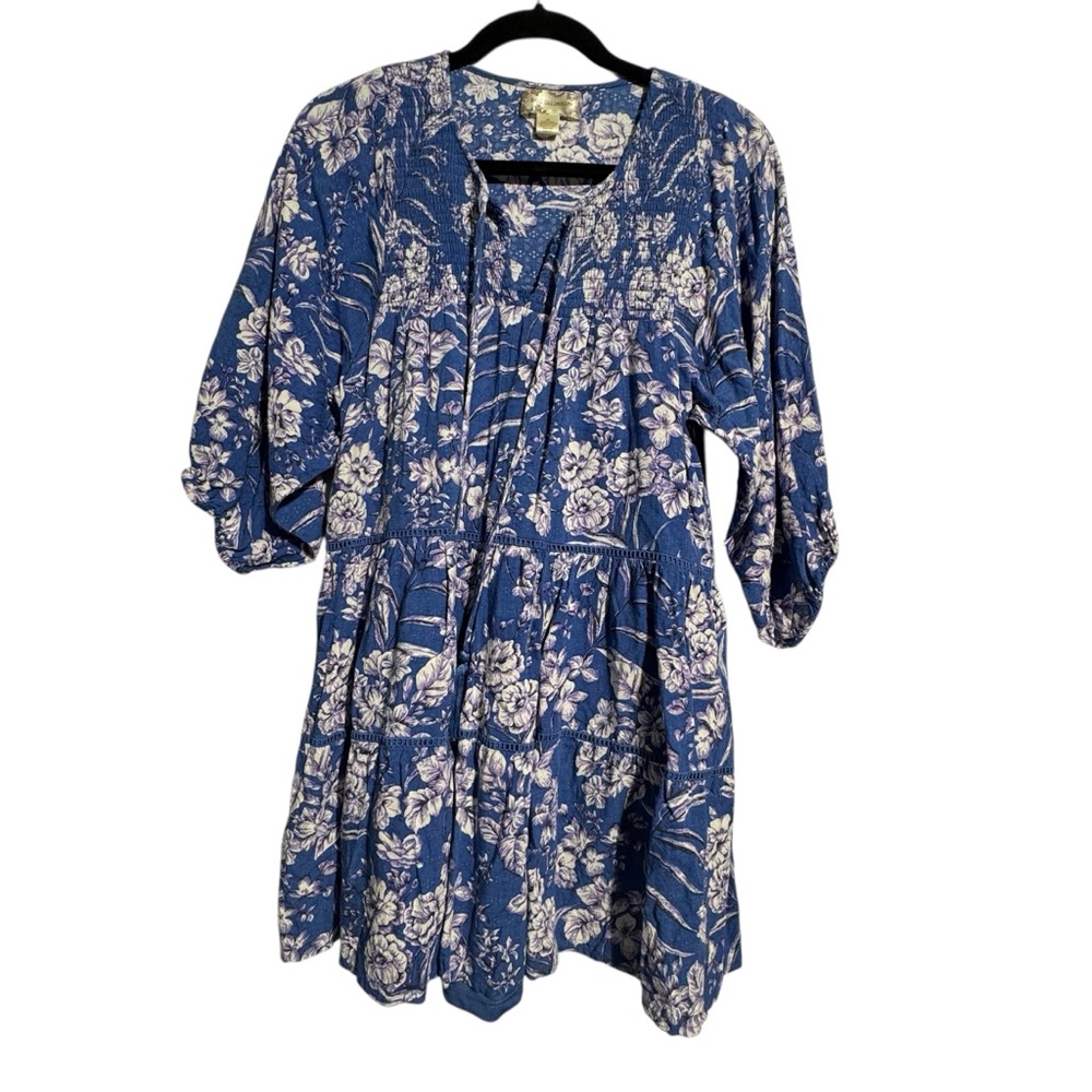 B.O.G. Collective Blue Floral Tiered Dress – Boho Cottagecore Vibes